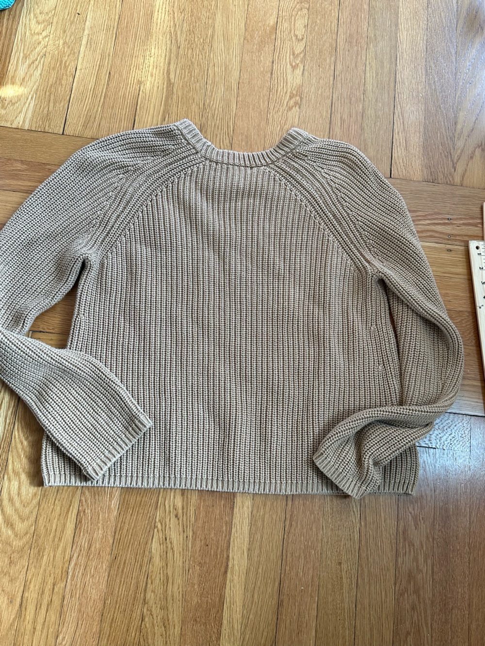 Quince Tan Ribbed Organic Cotton Knit Women’s Fisherman Sweater - Picture 6 of 6
